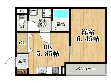 FSTYLE上田1号館(1DK/2階)の間取り写真