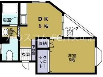 キタムラハイツ(1DK/2階)の間取り写真