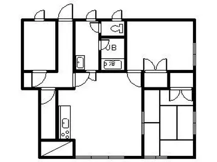 かなせきハイツ(2LDK/2階)の間取り写真