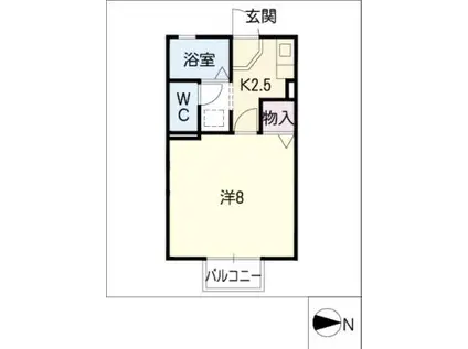グレースハイム(1K/1階)の間取り写真