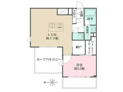 ラペルラ自由が丘2(1LDK/3階)の間取り写真