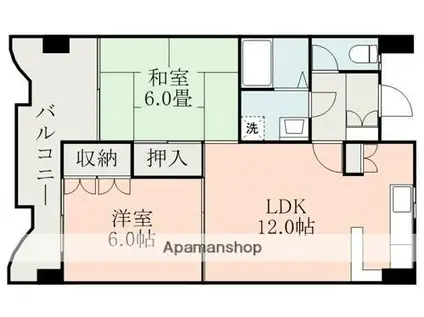 コートハイムPAL(2LDK/6階)の間取り写真