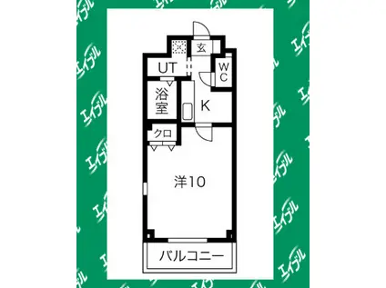 M.HOUSE Ⅱ(1K/2階)の間取り写真