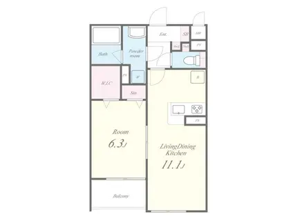 LOIRE FII(1LDK/1階)の間取り写真
