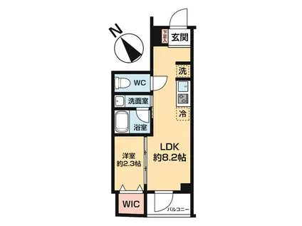 ハーモニーレジデンス中野若宮(1LDK/2階)の間取り写真