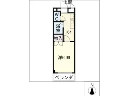 S・アビタシオン(1K/5階)の間取り写真
