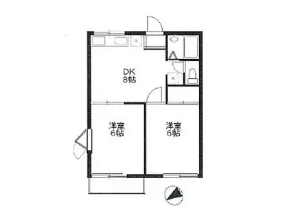 メゾン・マドレーヌ(2DK/2階)の間取り写真