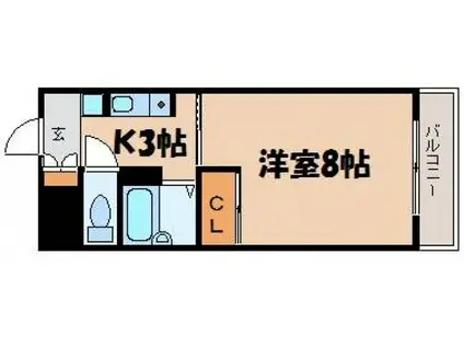 カーサ幸(1K/7階)の間取り写真