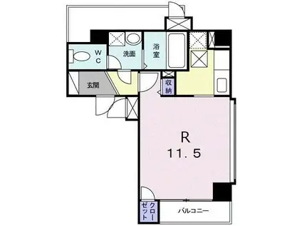 松濤アダージョ(ワンルーム/1階)の間取り写真