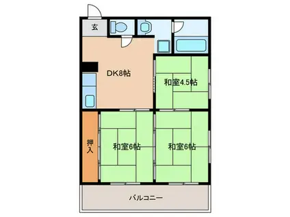 アスエ長田マンション(3DK/2階)の間取り写真