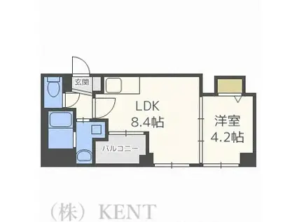 クラッセ知事公館前(1LDK/3階)の間取り写真