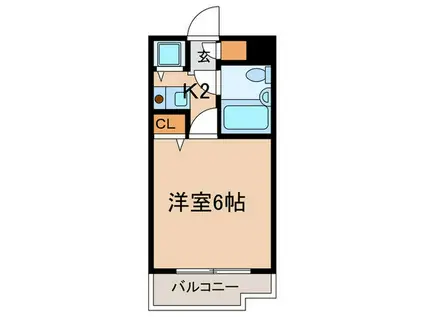 ジョイフル三ツ沢A棟(1K/1階)の間取り写真