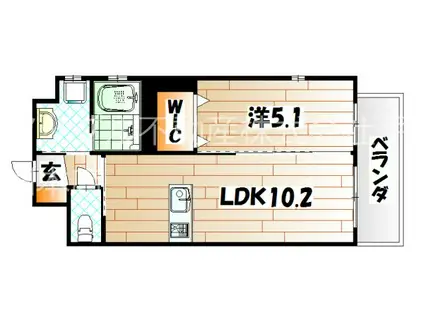 ルミエドール戸畑(1LDK/9階)の間取り写真