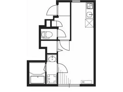 リブリ・KITAKASAI(ワンルーム/1階)の間取り写真