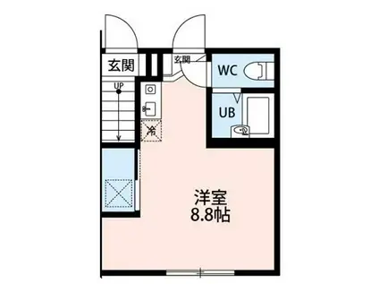 東が丘コート(ワンルーム/2階)の間取り写真