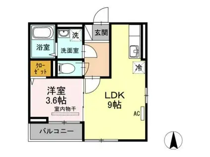 K.I FLATSIII(1LDK/3階)の間取り写真