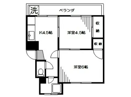 清風マンション(2K/1階)の間取り写真