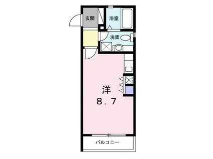 アーバンケティーズ(ワンルーム/2階)の間取り写真