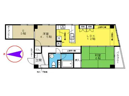 ニッコンビル(2SLDK/8階)の間取り写真