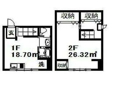 品川コーポ(1LDK/2階)の間取り写真