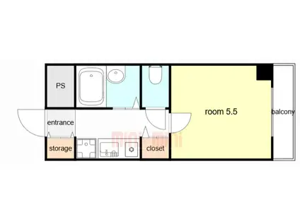 リーガル塚本II(1K/3階)の間取り写真