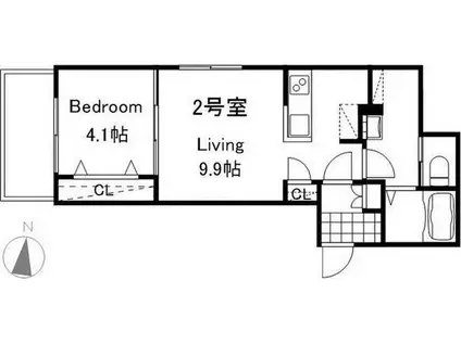 プレスタ南7西16MS(1LDK/2階)の間取り写真