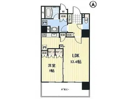 JOYCE COURT(1LDK/12階)の間取り写真