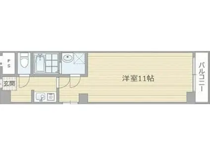 民泊物件 おおきに龍ビル陰(1K/5階)の間取り写真