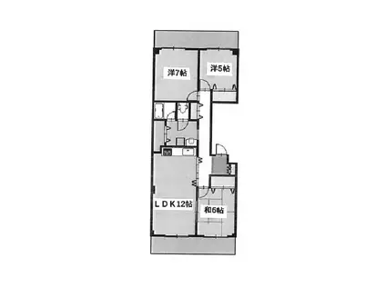 成田中央公園スカイハイツA棟(3LDK/2階)の間取り写真