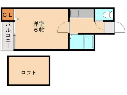 アート21前原(1K/2階)の間取り写真
