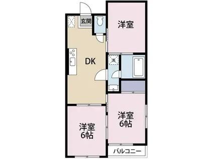 稲葉コーポ(3DK/3階)の間取り写真