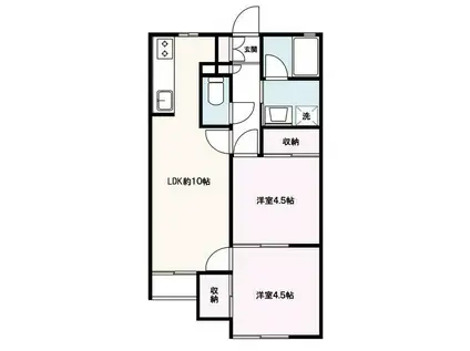 ロードリーT・I(2LDK/2階)の間取り写真