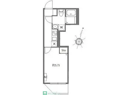 リーブ立石(1K/2階)の間取り写真