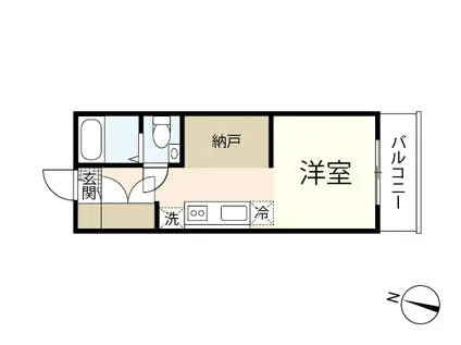フェリーチェ(ワンルーム/2階)の間取り写真