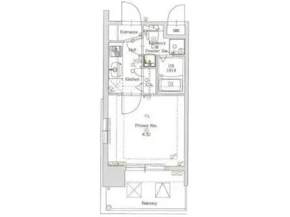 ラファセルフィーナ天神(1K/6階)の間取り写真