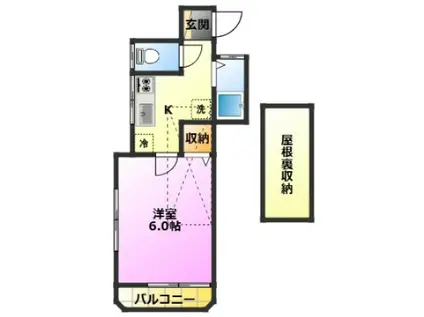 サンロイヤル元住吉(1K/2階)の間取り写真