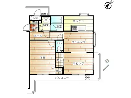アルカディア下永谷(1LDK/4階)の間取り写真