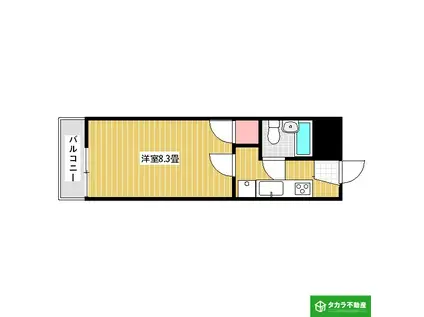 新町クレセントビル(1K/3階)の間取り写真