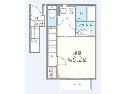 メゾン悠(1K/2階)の間取り写真