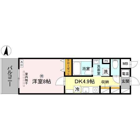 TAISHI CUBE(1DK/2階)の間取り写真