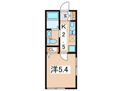 M-STAGE大岡(1K/1階)の間取り写真