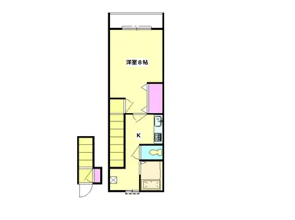 阿佐谷南1丁目コーポ(1K/2階)の間取り写真
