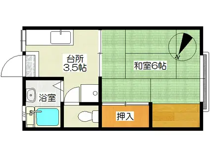 メゾン・ド・リヴィエールI(1K/1階)の間取り写真