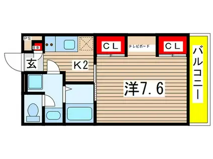 リブリ・ルームス本千葉(1K/3階)の間取り写真