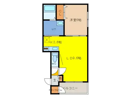 REINE PALAIS(1LDK/3階)の間取り写真