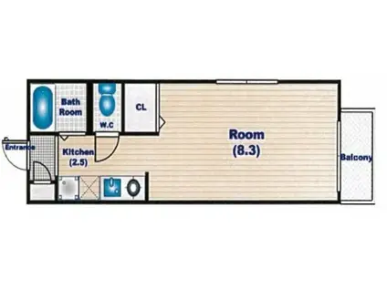 COCO AOKI(1K/1階)の間取り写真