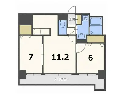 ベルボアメゾン宮の沢(2LDK/2階)の間取り写真