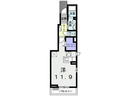 ラフレシールメゾンKIII(ワンルーム/1階)の間取り写真