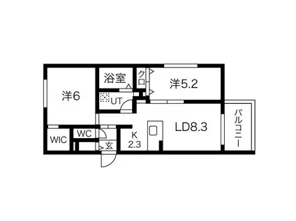 ミカエルアルファIII(2LDK/4階)の間取り写真