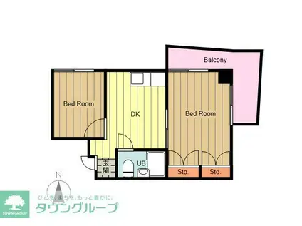 ビバリーハウスNO.7(2K/3階)の間取り写真